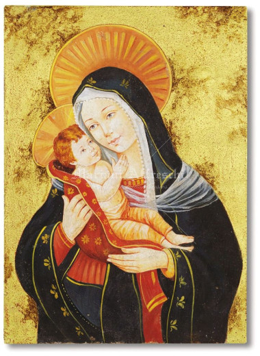 Art. 0256 - "Madonna con Bambino" - Carlo Crivelli (1430-1494) - Finitura in foglia oro (gold leaf finishing)