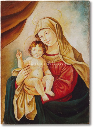 Art. 0794 - "Madonna con Bambino benedicente" - Guercino (1591-1666)