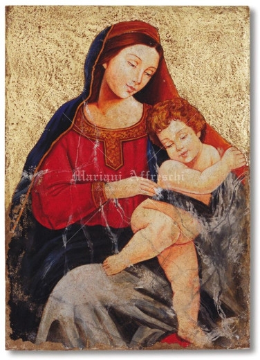 Art. 0880 - Madonna con Bambino - Finitura in foglia oro (gold leaf finishing)