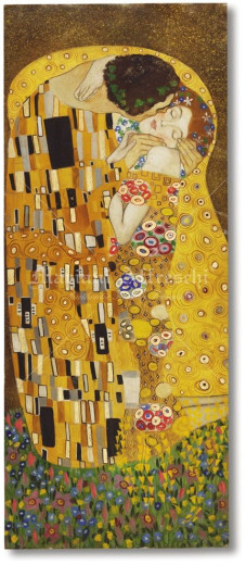 Art. 1534 - "Il bacio" - G. Klimt (1862-1918) - finitura in foglia oro (gold leaf finishing)