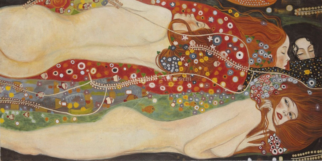 Art. 2063 - "Bisce d'acqua II" - G. Klimt (1862-1918) - finitura in foglia oro (gold leaf finishing)