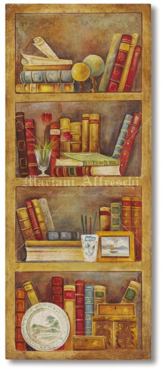 Art. 1513 - "Scaffale con libri e vaso di fiori" - P. Canè